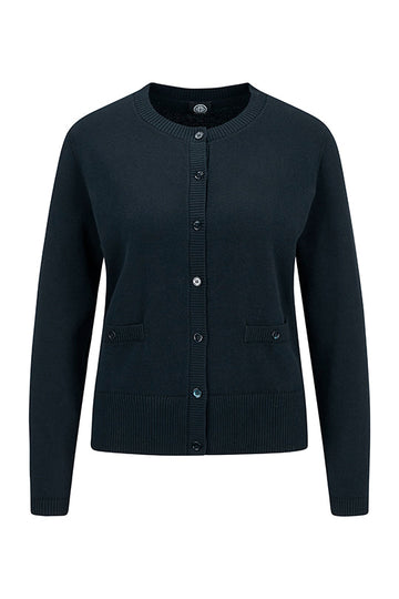 Feinstrick-Cardigan in 100% Baumwolle in Marine – FABER